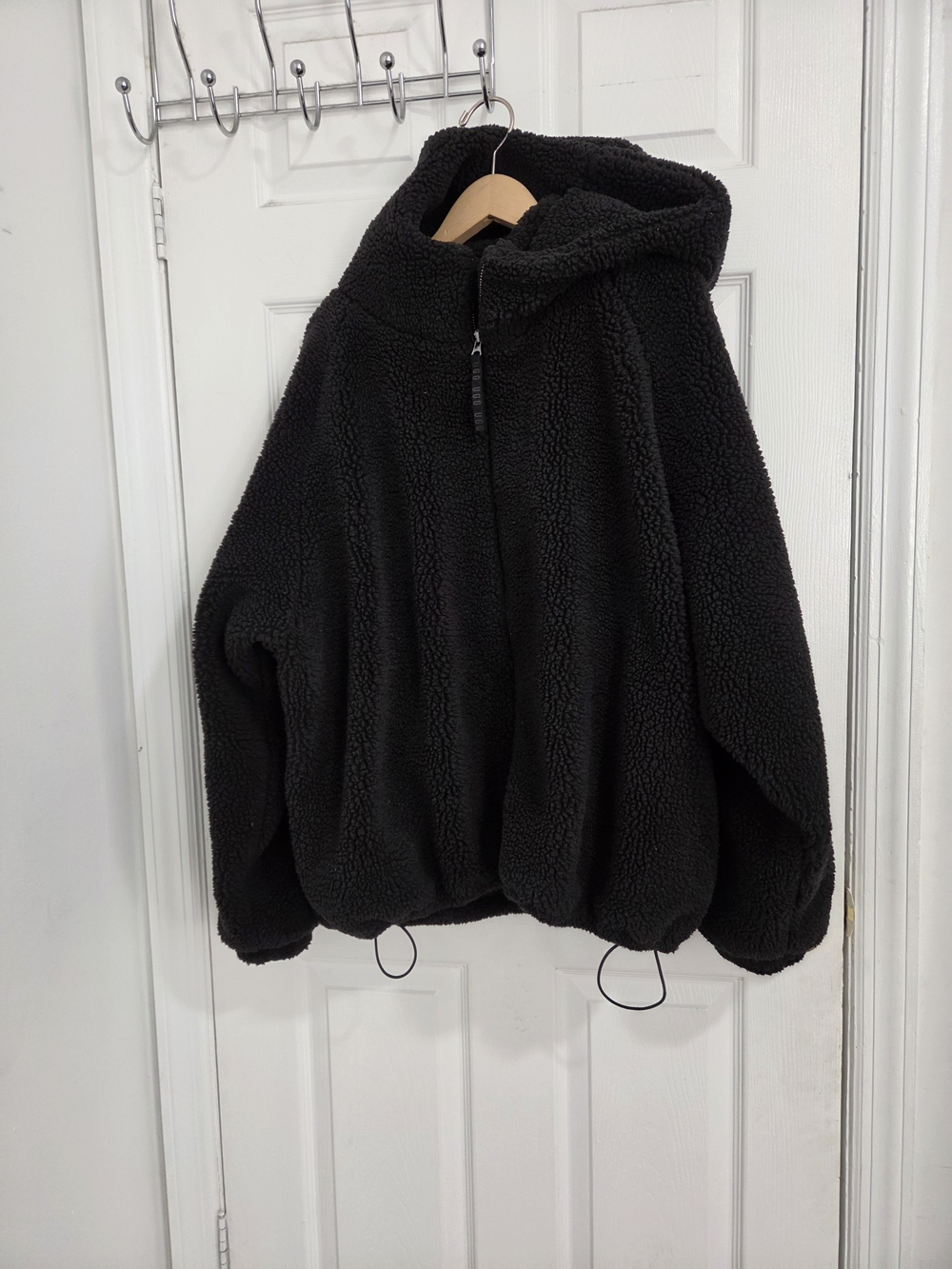 UGG Black Sherpa Bomber Jacket with Hood
